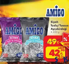AMİGO SİYAH AYÇEKİRDEĞİ 400 G fiyat ve kampanya bilgisi